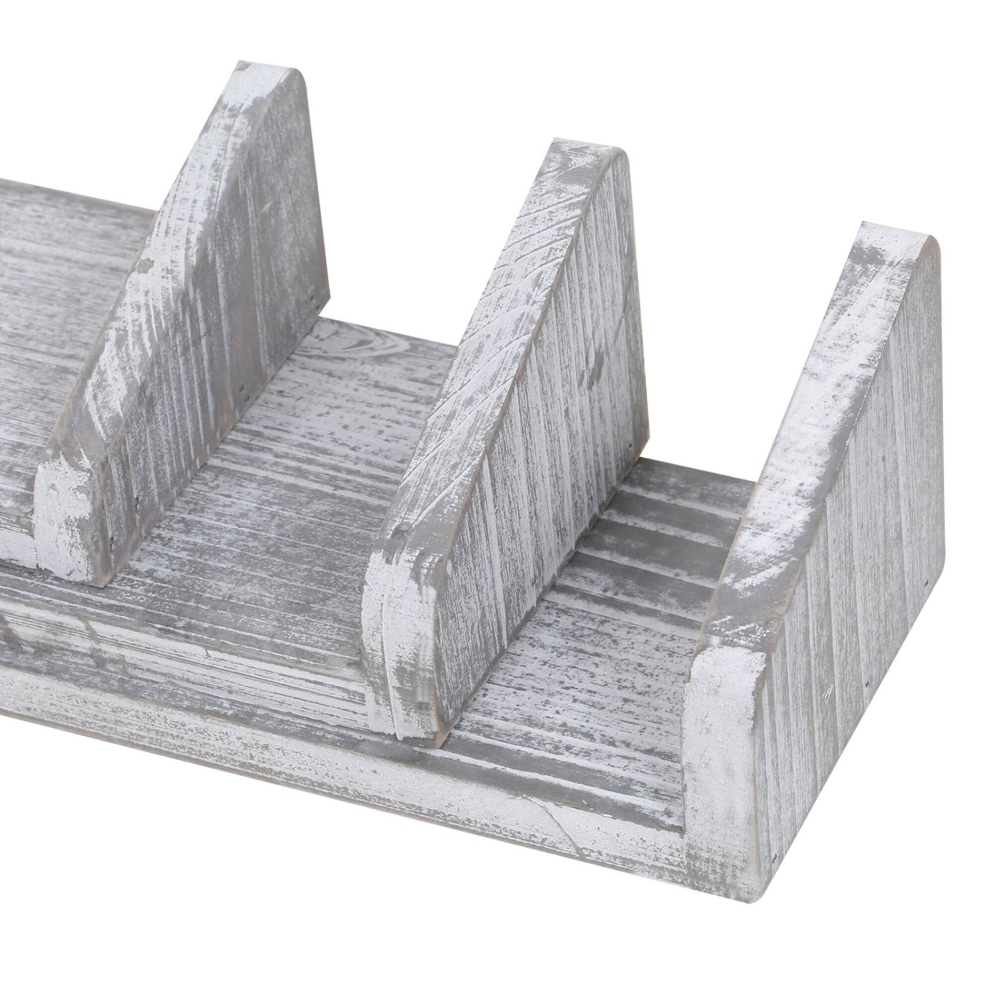 NEX™ Rustic White Wall-Mounted Wooden Floating Shelves Set